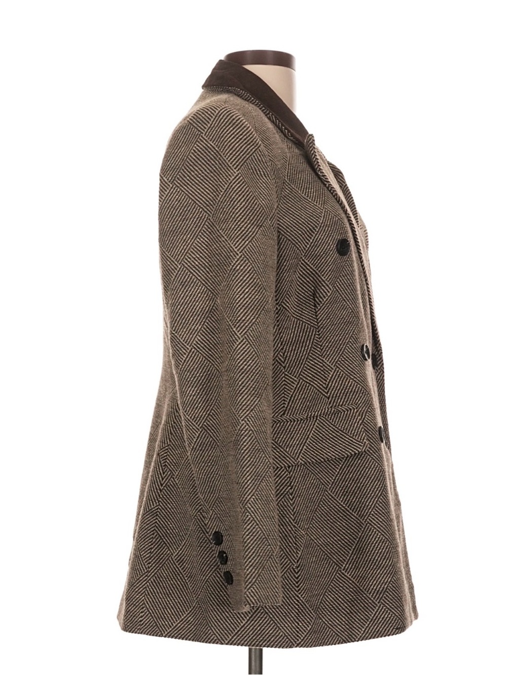 Avec Les Filles Basket Weave Double-Breasted Hourglass Blazer Large - Picture 6 of 12